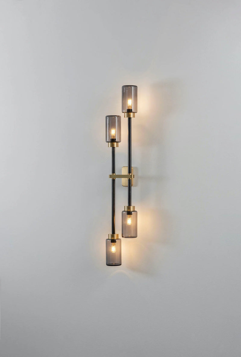 Farol Wall Light - L/R (Opal/Smoked Glass Finish) - Luxury Lighting Boutique