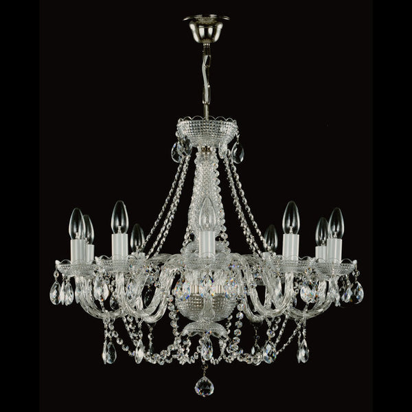 Felicity 10 Crystal Glass Chandelier (Gold & Silver) - Wranovsky - Luxury Lighting Boutique