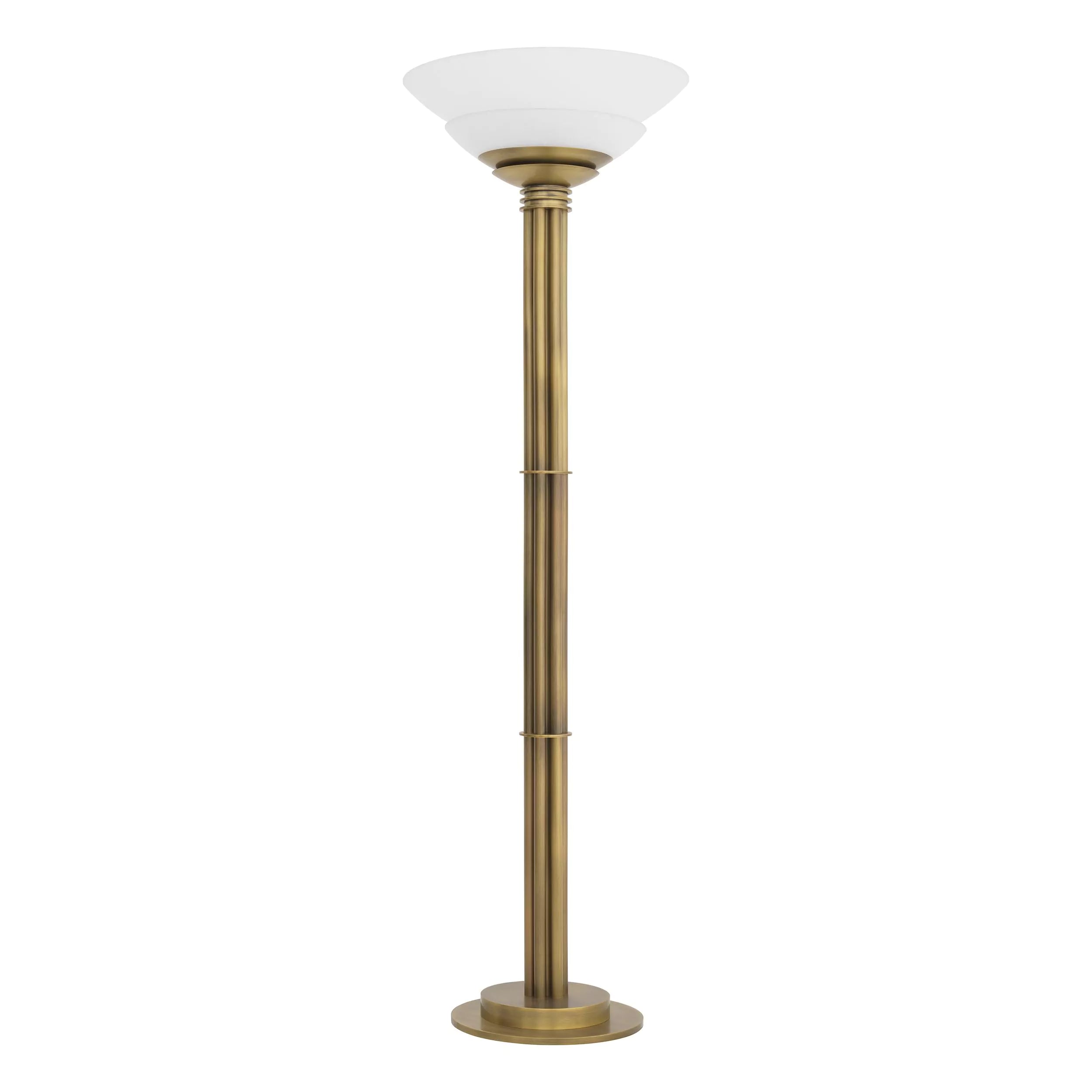 Figaro Floor Lamp - (Antique brass finish White glass) - Eichholtz - Luxury Lighting Boutique