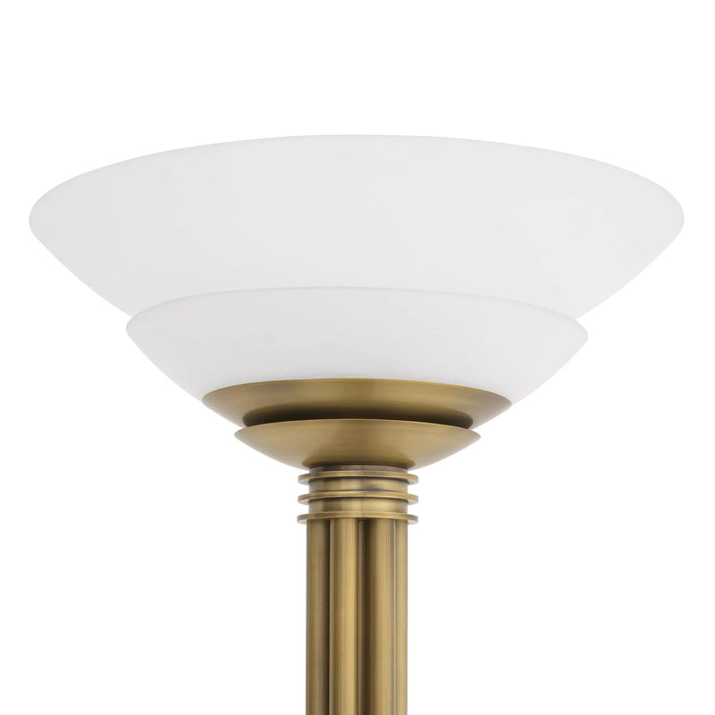 Figaro Floor Lamp - (Antique brass finish White glass) - Eichholtz - Luxury Lighting Boutique