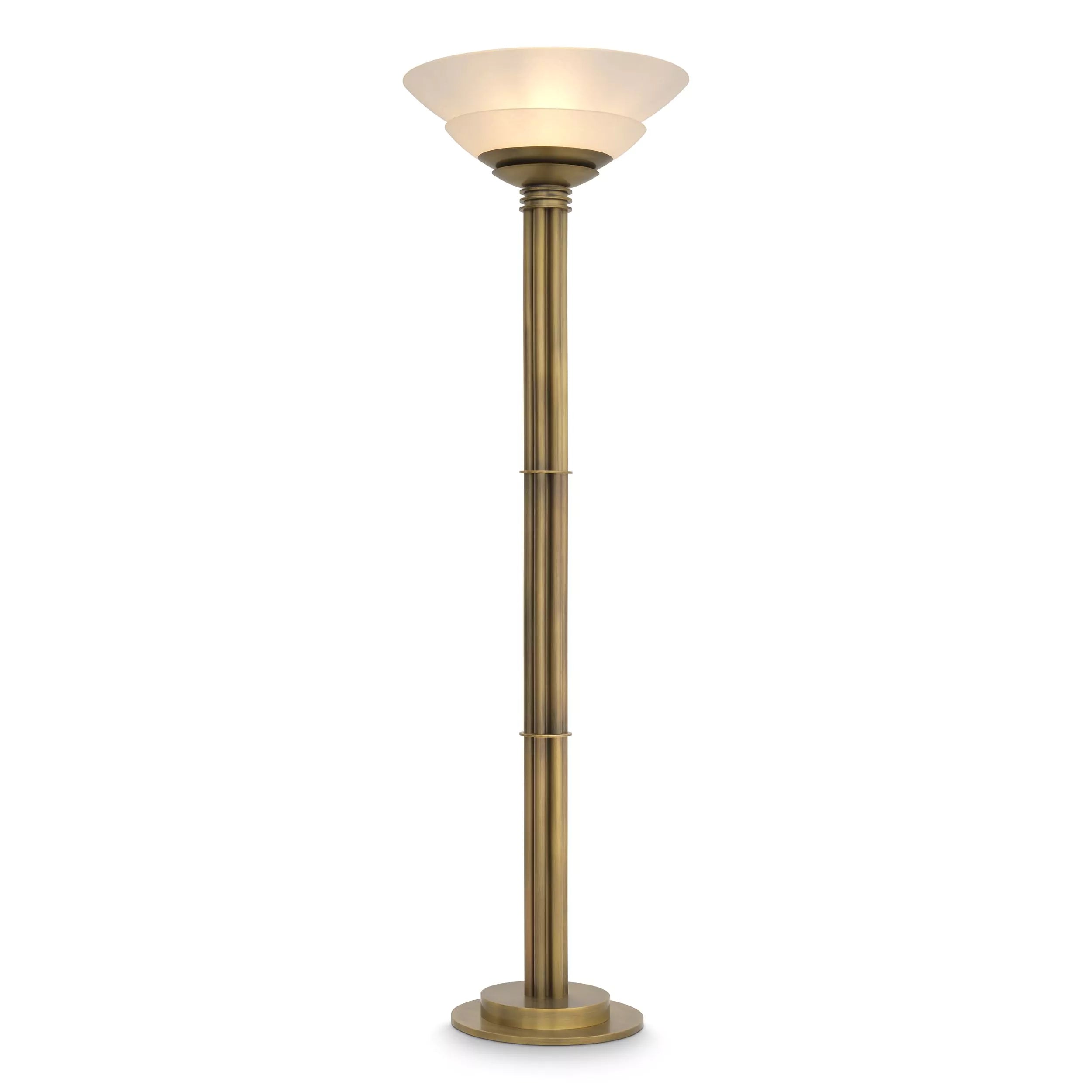 Figaro Floor Lamp - (Antique brass finish White glass) - Eichholtz - Luxury Lighting Boutique