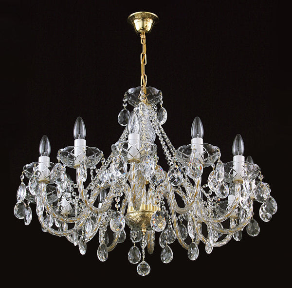 Finesse 10 Crystal Glass Chandelier (Gold/Silver) - Wranovsky - Luxury Lighting Boutique