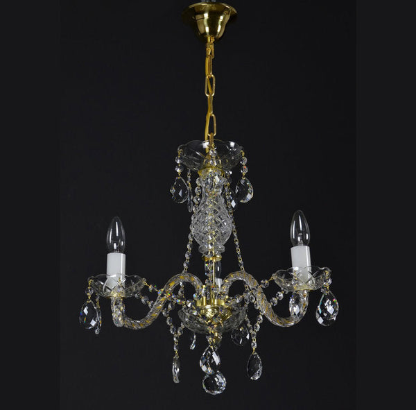 Finesse 3 Crystal Glass Chandelier (Gold/Silver) - Wranovsky - Luxury Lighting Boutique