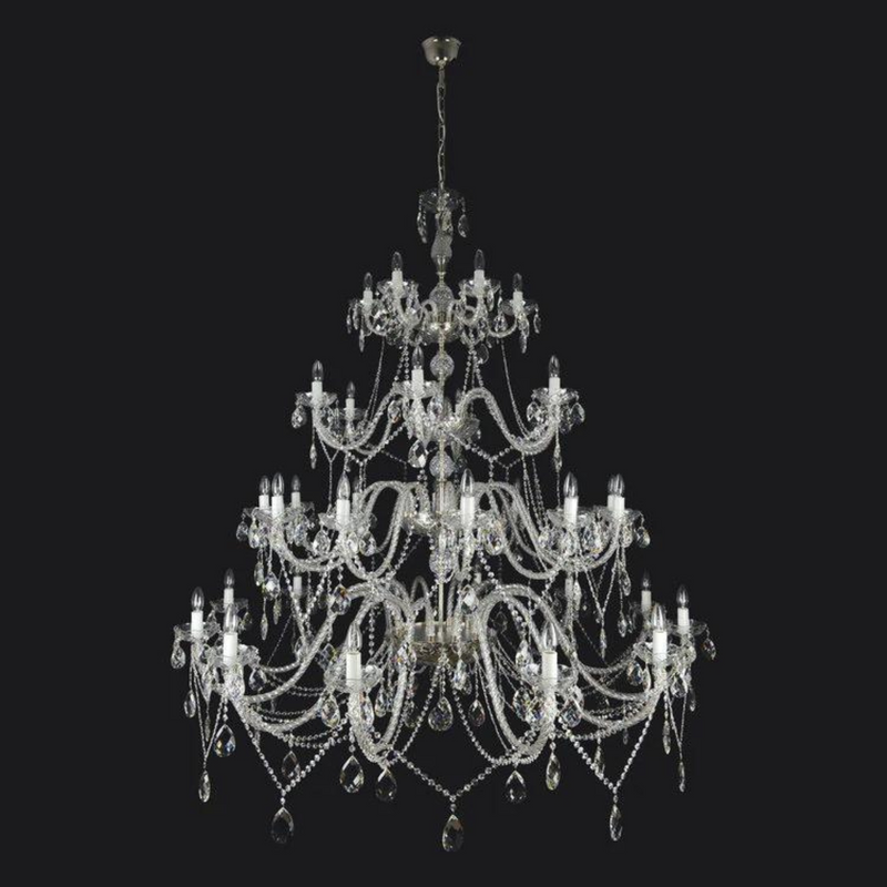 Finesse 36 Crystal Glass Chandelier (Gold/Silver) - Wranovsky - Luxury Lighting Boutique