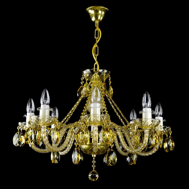 Finesse 8 Crystal Glass Chandelier (Gold/Silver) - Wranovsky - Luxury Lighting Boutique