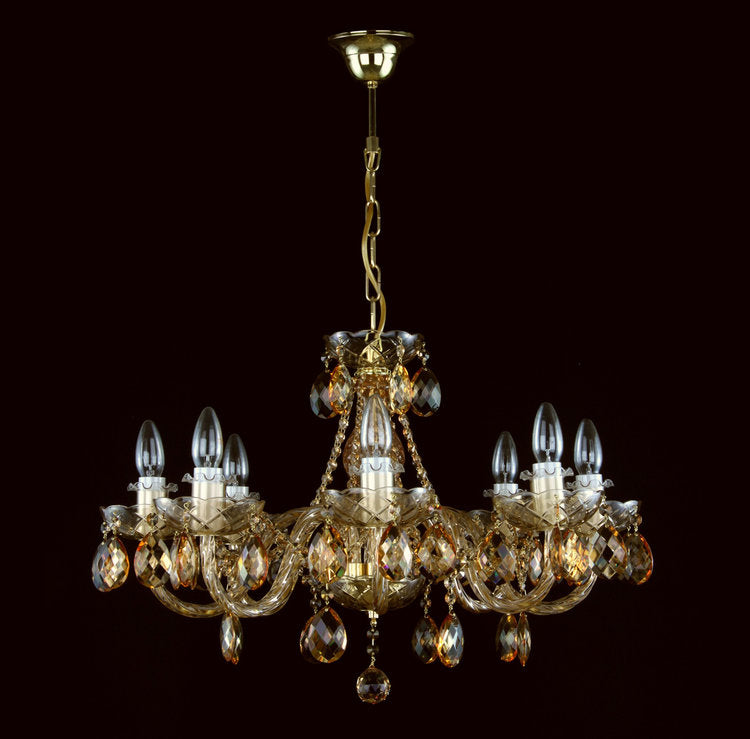 Finesse 8 Crystal Glass Chandelier (Gold/Silver) - Wranovsky - Luxury Lighting Boutique