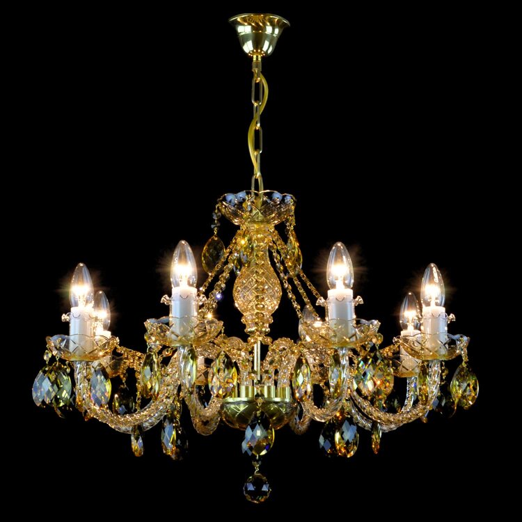 Finesse 8 Crystal Glass Chandelier (Gold/Silver) - Wranovsky - Luxury Lighting Boutique