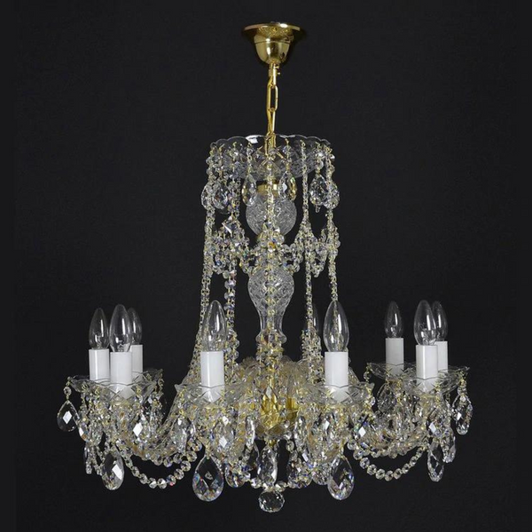 Flammeo 10 Crystal Glass Chandelier (Alpha Gold/Silver) - Wranovsky - Luxury Lighting Boutique