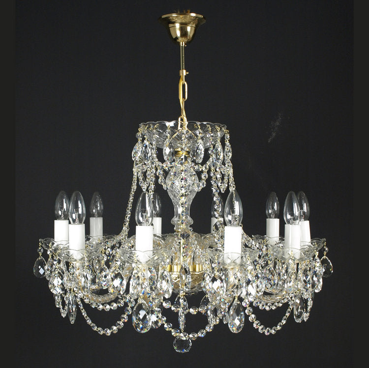 Flammeo 10 Crystal Glass Chandelier (Gold/Silver) - Wranovsky - Luxury Lighting Boutique