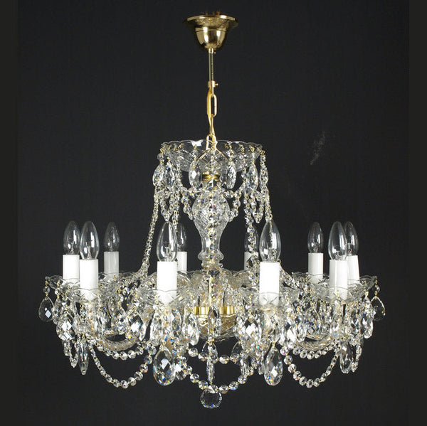Flammeo 10 Crystal Glass Chandelier (Gold/Silver) - Wranovsky - Luxury Lighting Boutique