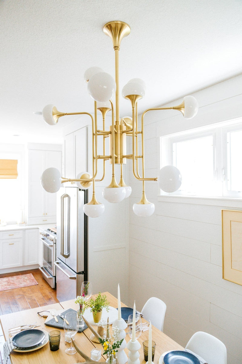Fleming Modern Brass Chandelier - 4716-AGB-CE - Hudson Valley - Luxury Lighting Boutique