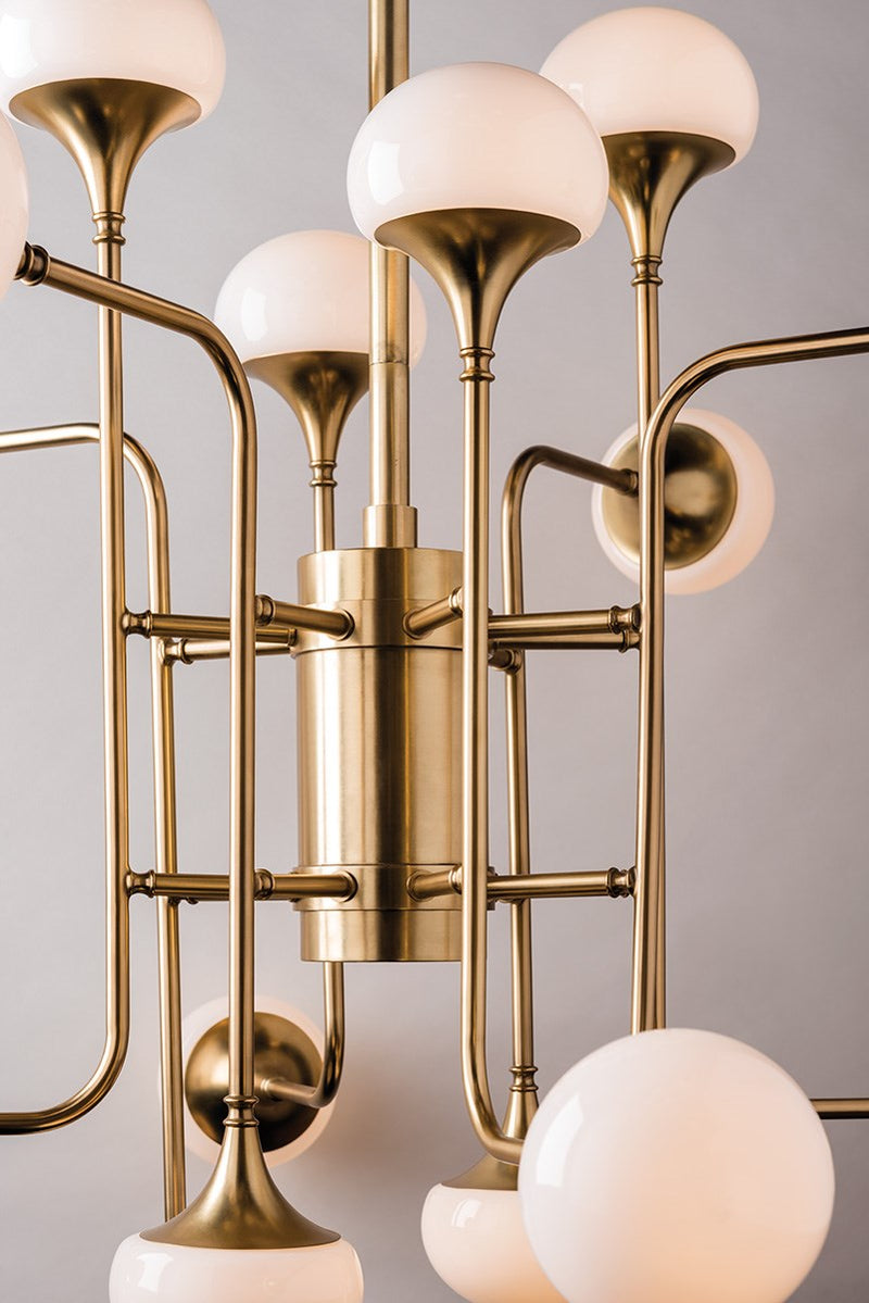 Fleming Modern Brass Chandelier - 4716-AGB-CE - Hudson Valley - Luxury Lighting Boutique