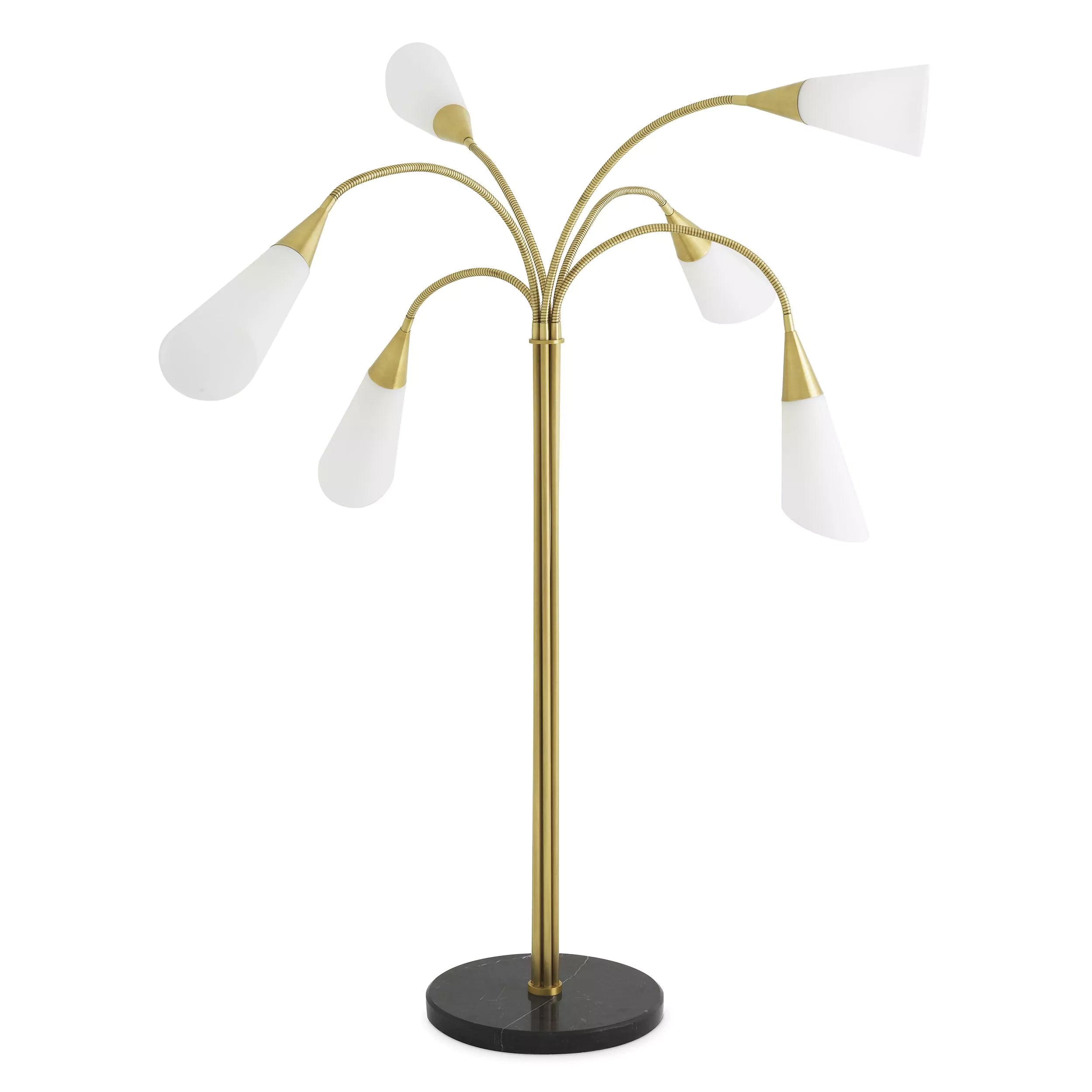 Gagnon Floor Lamp - (Antique brass finish | white glass) - Eichholtz - Luxury Lighting Boutique