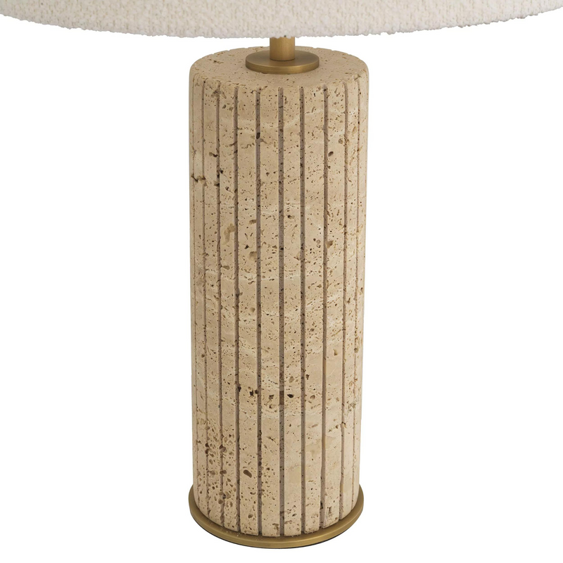 Giova Round (Travertine Finish) Table Lamp - Eichholtz - Luxury Lighting Boutique