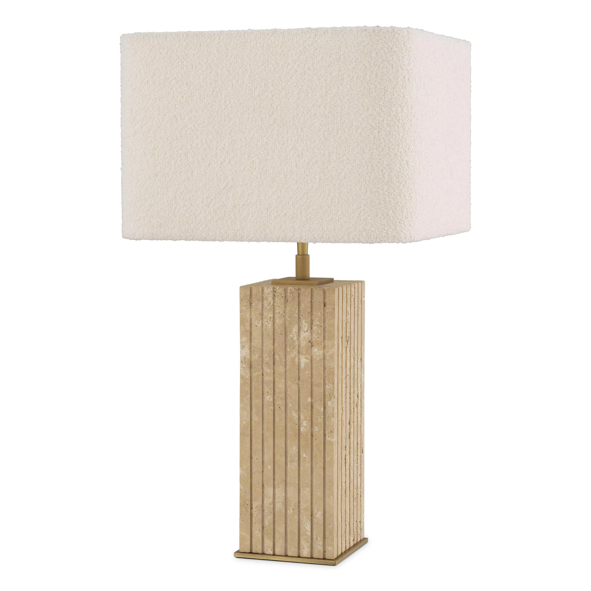 Giova Square (Travertine Finish) Table Lamp - Eichholtz - Luxury Lighting Boutique