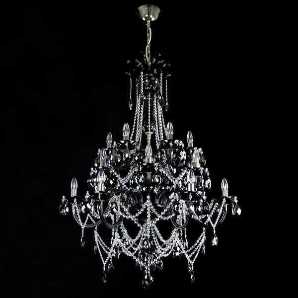 Grandiose Black 18 Light Crystal Chandelier - Wranovsky - Luxury Lighting Boutique