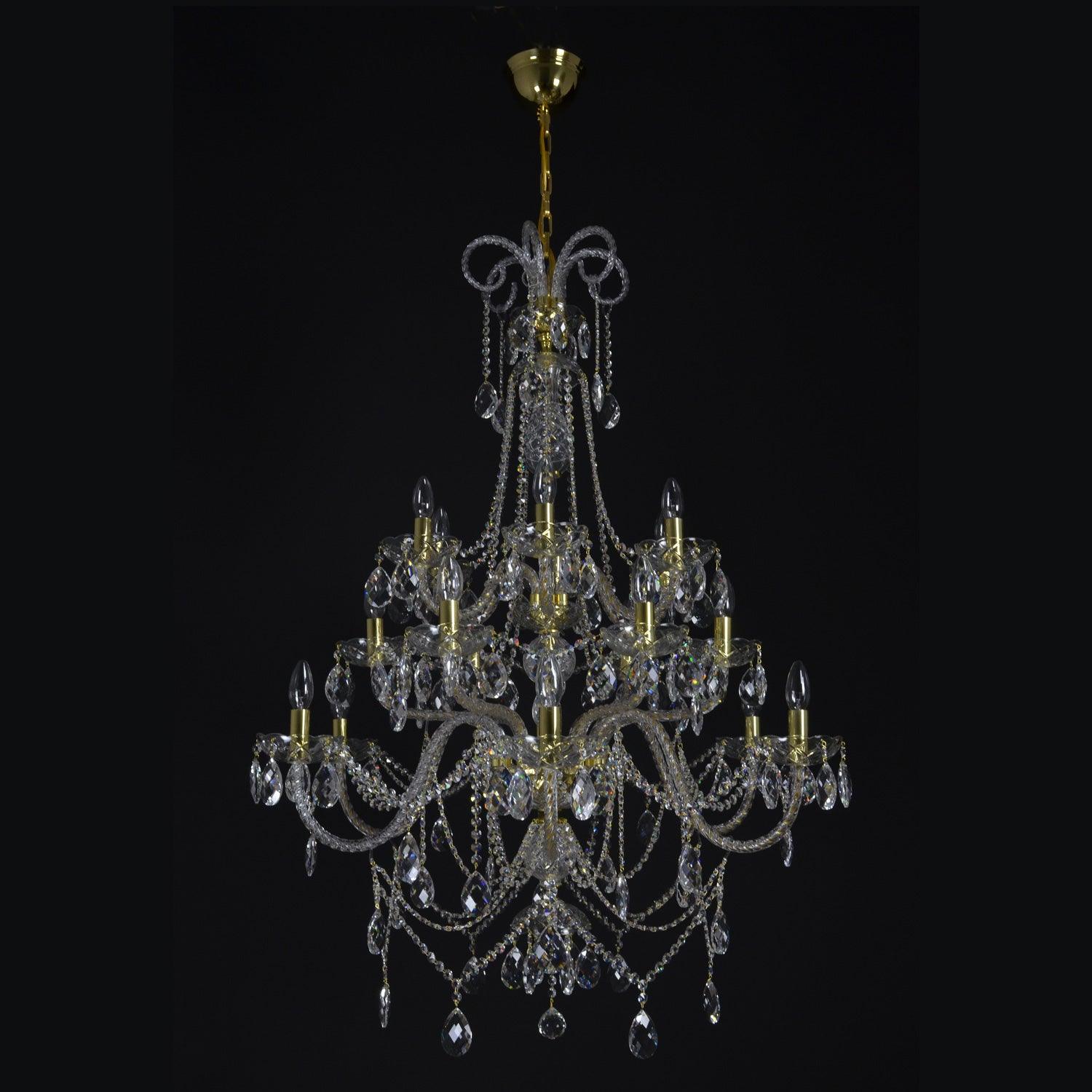 Grandiose Black 18 Light Crystal Chandelier - Wranovsky - Luxury Lighting Boutique