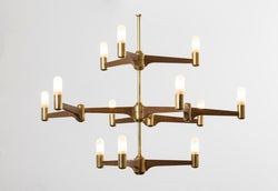 Guinevere 12 Light Modern Brass Chandelier - Joe Scog - Luxury Lighting Boutique