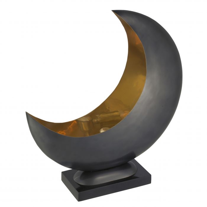 Half Moon Table Lamp - [Gunmetal&Brass] - Eichholtz - Luxury Lighting Boutique