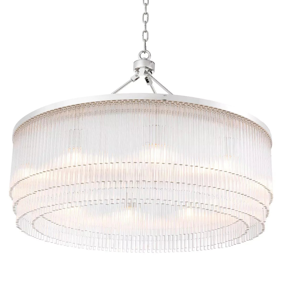 Hector L Modern Brass Glass Chandelier - (Light Brushed Brass Finish/Clear Glass) - Eichholtz - Luxury Lighting Boutique