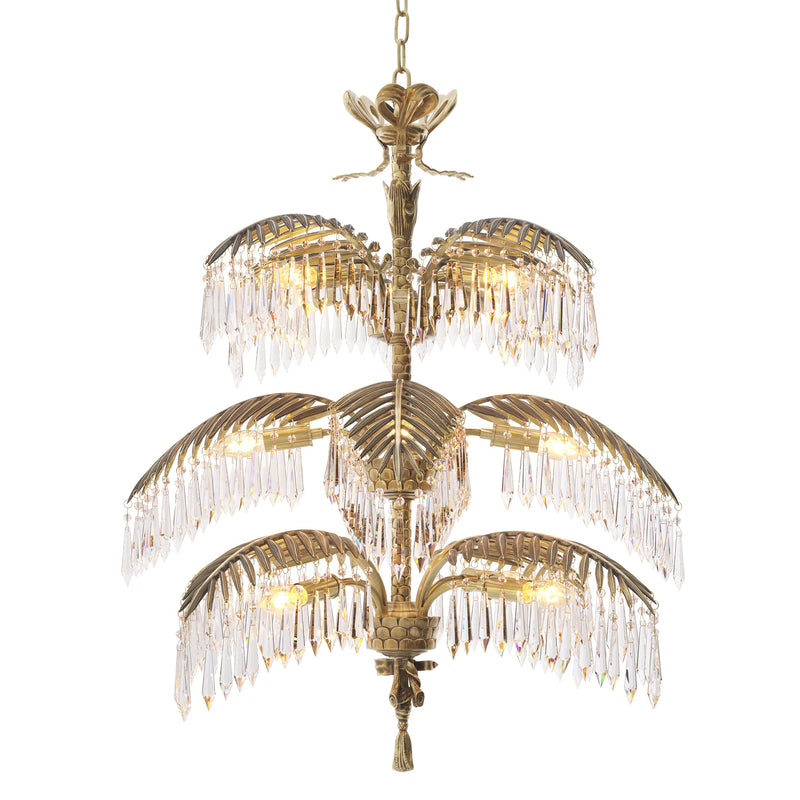 Hildebrandt S/L Modern Brass Chandelier [Antique Brass/Glass) - Eichholtz - Luxury Lighting Boutique