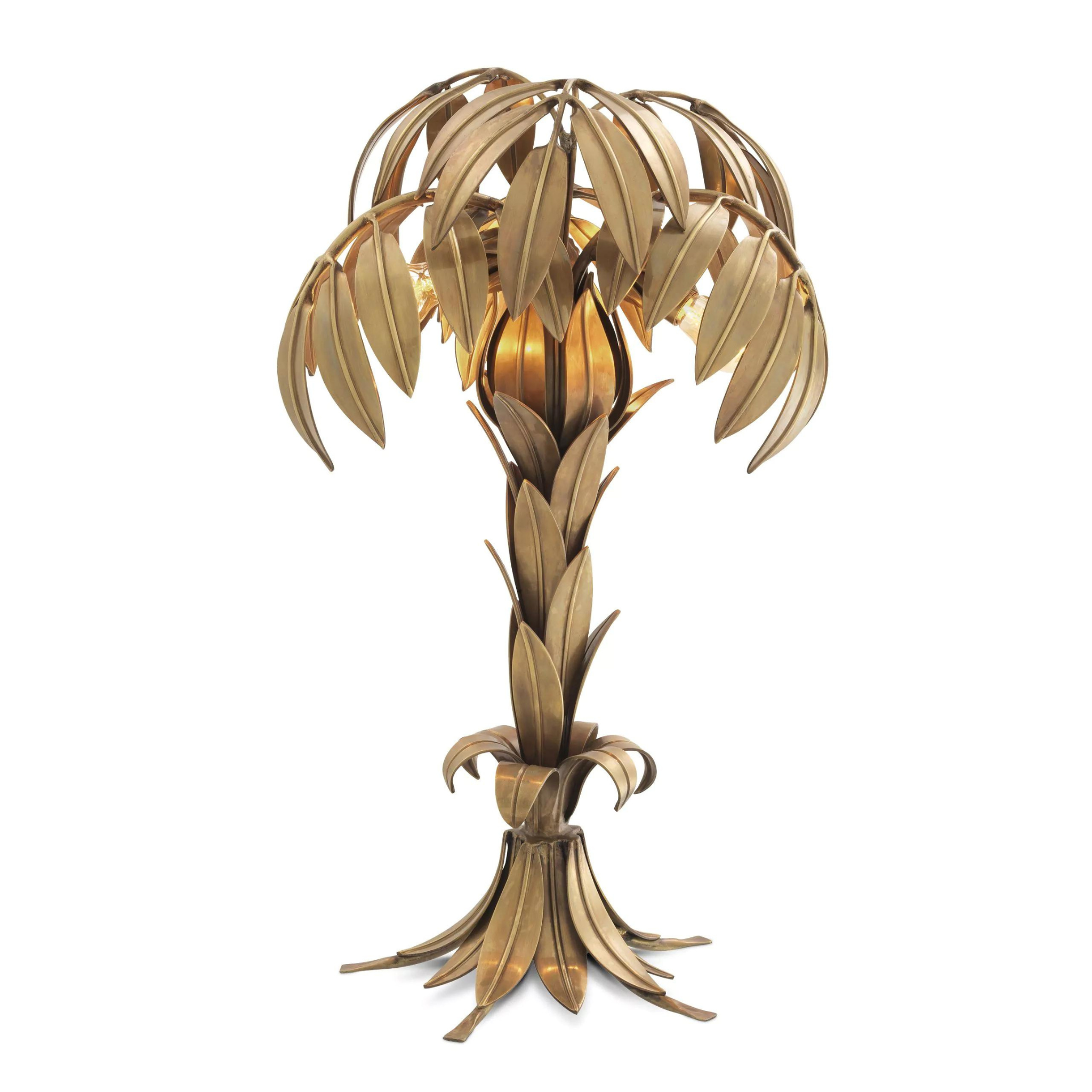 Hollywood Palm (Vintage Brass Finish) Table Lamp - Eichholtz - Luxury Lighting Boutique
