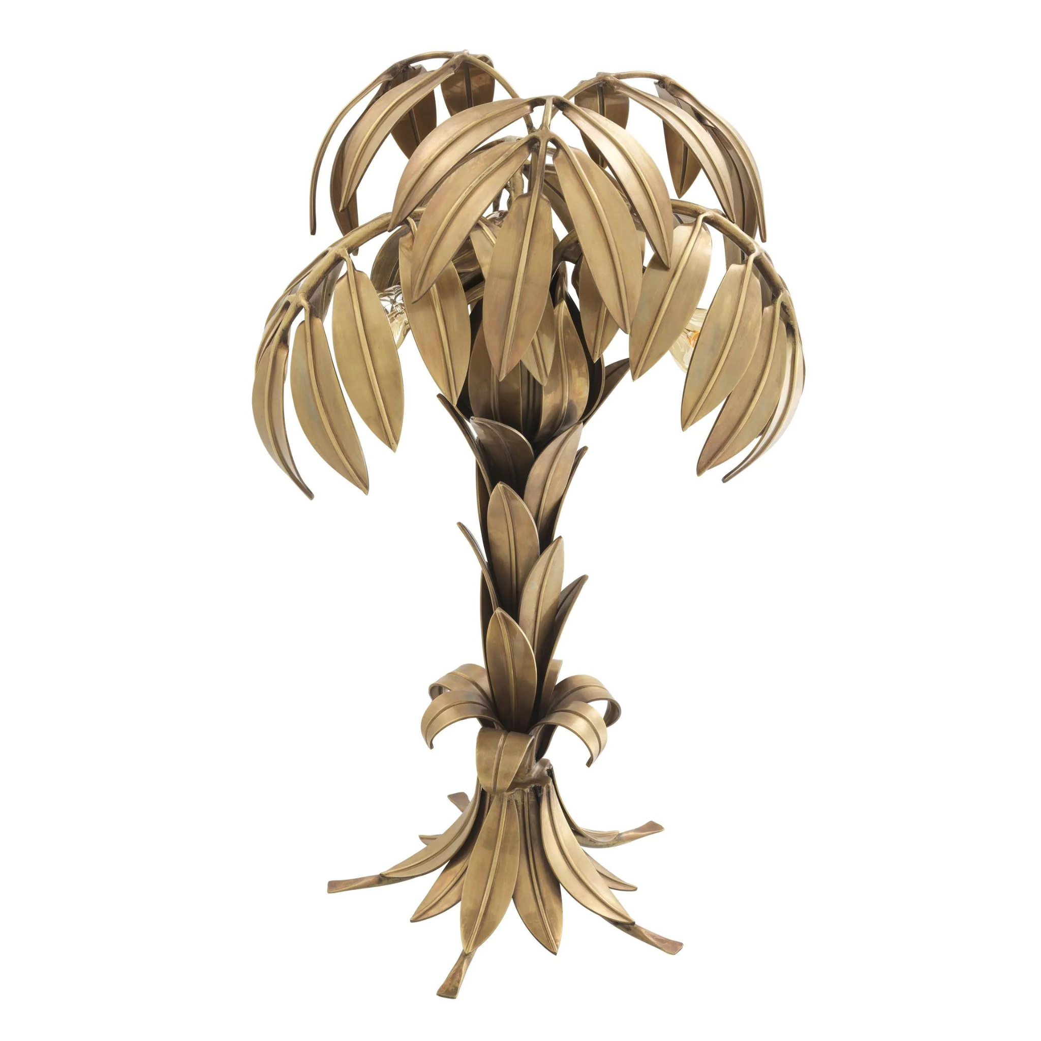 Hollywood Palm (Vintage Brass Finish) Table Lamp - Eichholtz - Luxury Lighting Boutique