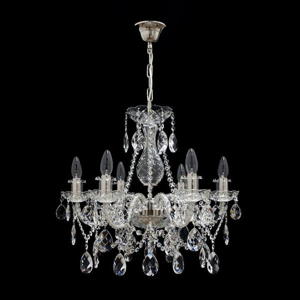 Imperial 6 Crystal Glass Chandelier (Gold/Silver) - Wranovsky - Luxury Lighting Boutique