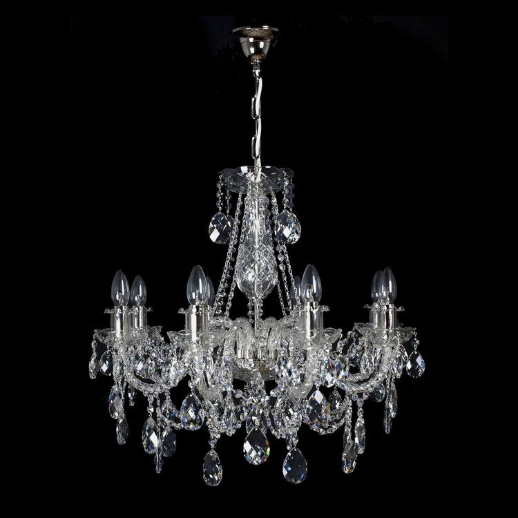 Imperial 8 Crystal Glass Chandelier (Gold/Silver) - Wranovsky - Luxury Lighting Boutique
