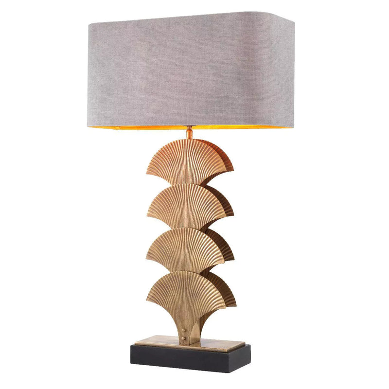 Iris Table Lamp - (Vintage brass finish | black granite base) - Eichholtz - Luxury Lighting Boutique