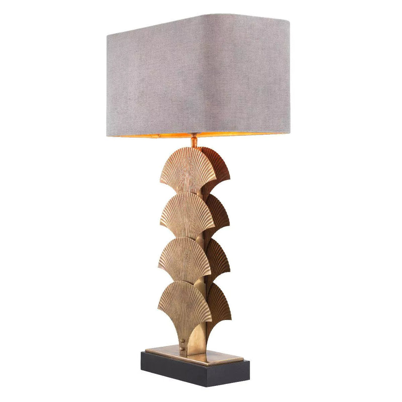 Iris Table Lamp - (Vintage brass finish | black granite base) - Eichholtz - Luxury Lighting Boutique