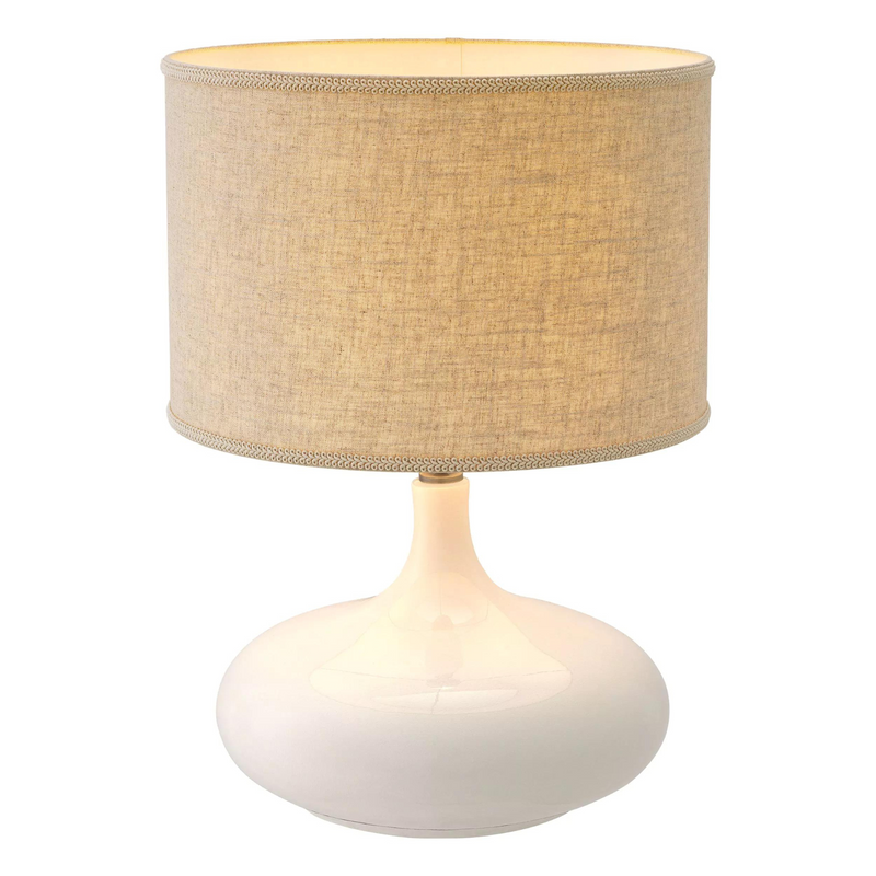 Jones (Crackled White Ceramic/Antique Brass Finish) Table Lamp - Eichholtz - Luxury Lighting Boutique