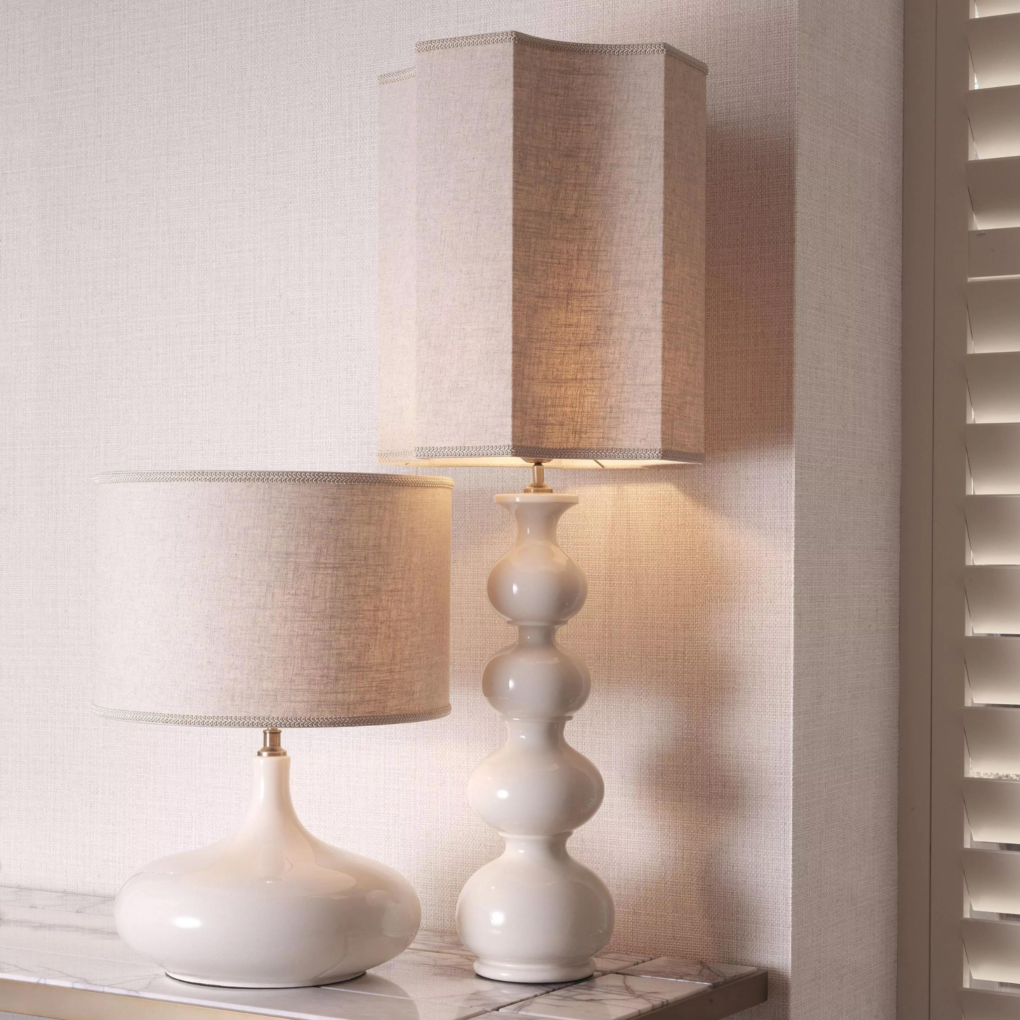 Jones (Crackled White Ceramic/Antique Brass Finish) Table Lamp - Eichholtz - Luxury Lighting Boutique