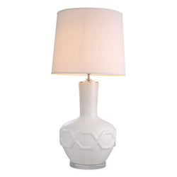 Lambert Table Lamp - (White Crackle Finish | Glass Base) - Eichholtz - Luxury Lighting Boutique