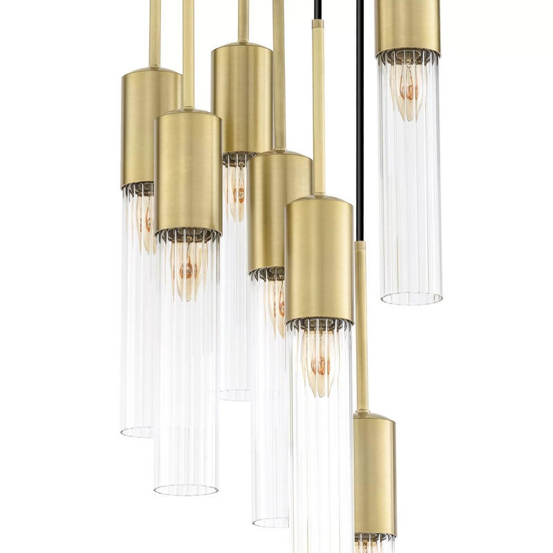 Lulu Chandelier (Antique Brass/Clear Glass) - Eichholtz - Luxury Lighting Boutique