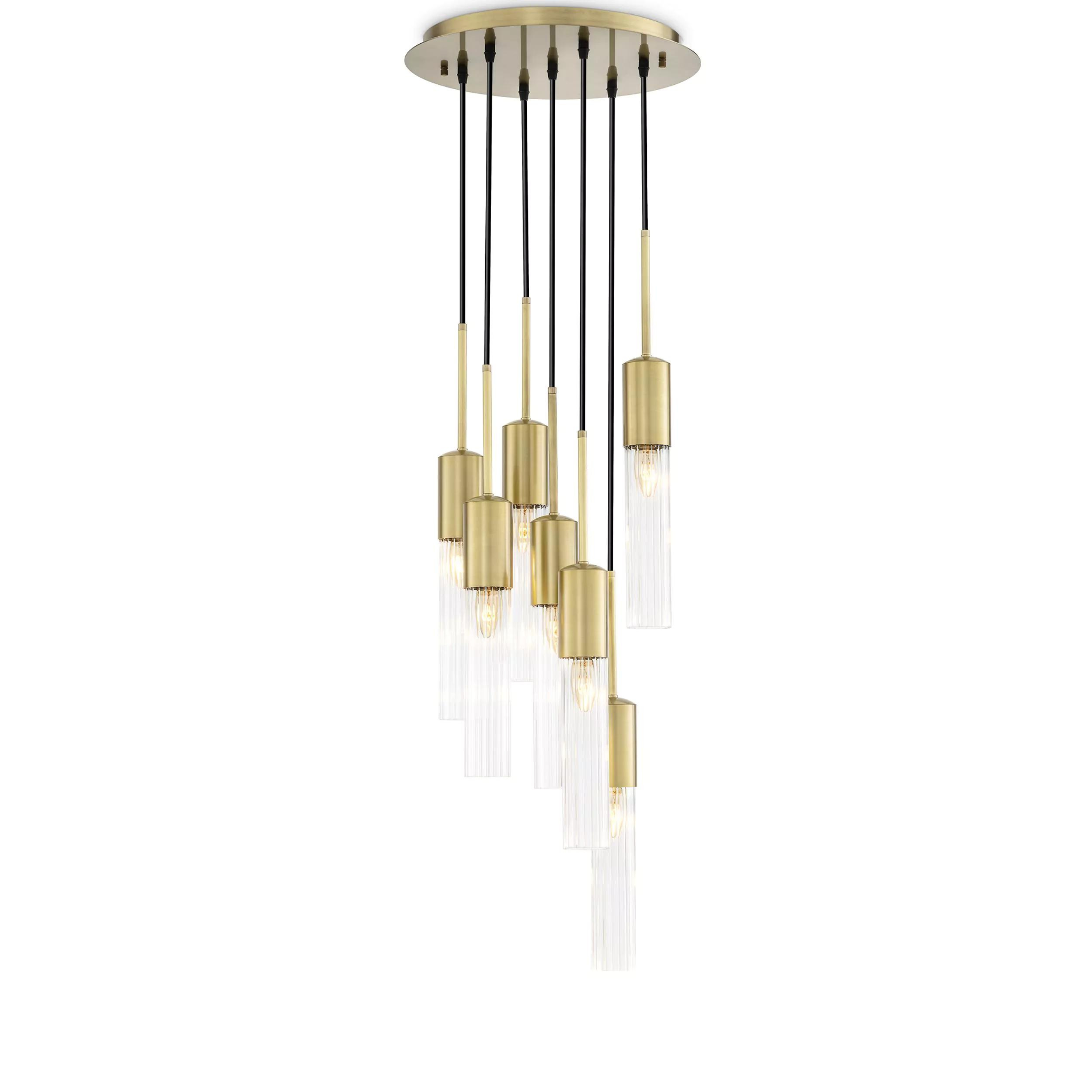 Lulu Chandelier (Antique Brass/Clear Glass) - Eichholtz - Luxury Lighting Boutique