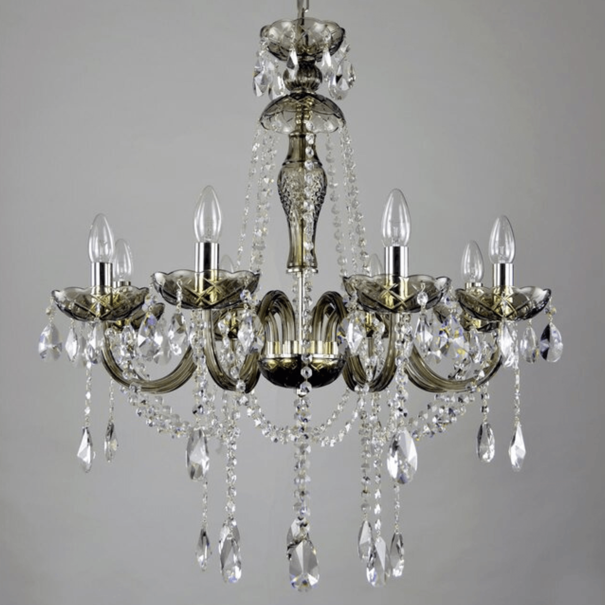 Luxury Grey 8 Light Crystal Chandelier - Wranovsky - Luxury Lighting Boutique