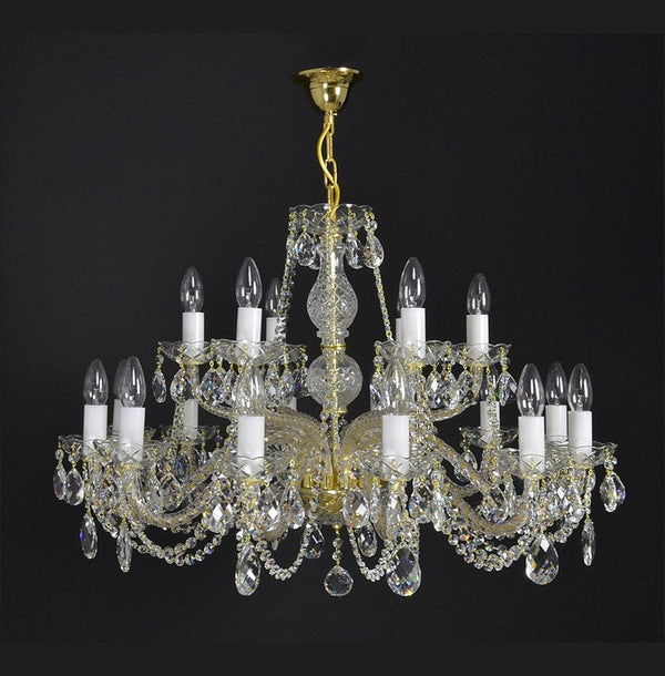 Magnificentia 18 Crystal Glass Chandelier (Gold/Silver) - Wranovsky - Luxury Lighting Boutique