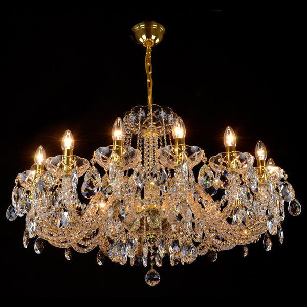 Maniera 16 Crystal Glass Chandelier (Gold/Silver) - Wranovsky - Luxury Lighting Boutique