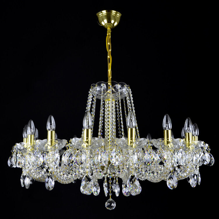 Maniera 16 Crystal Glass Chandelier (Gold/Silver) - Wranovsky - Luxury Lighting Boutique