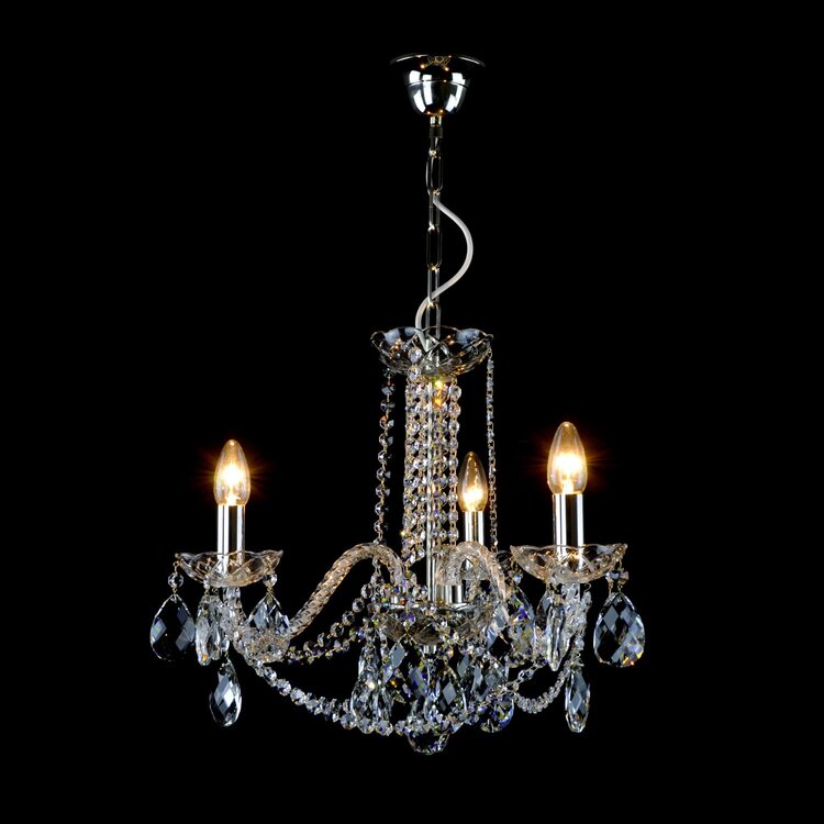 Maniera 3 Crystal Glass Chandelier (Gold/Silver) - Wranovsky - Luxury Lighting Boutique