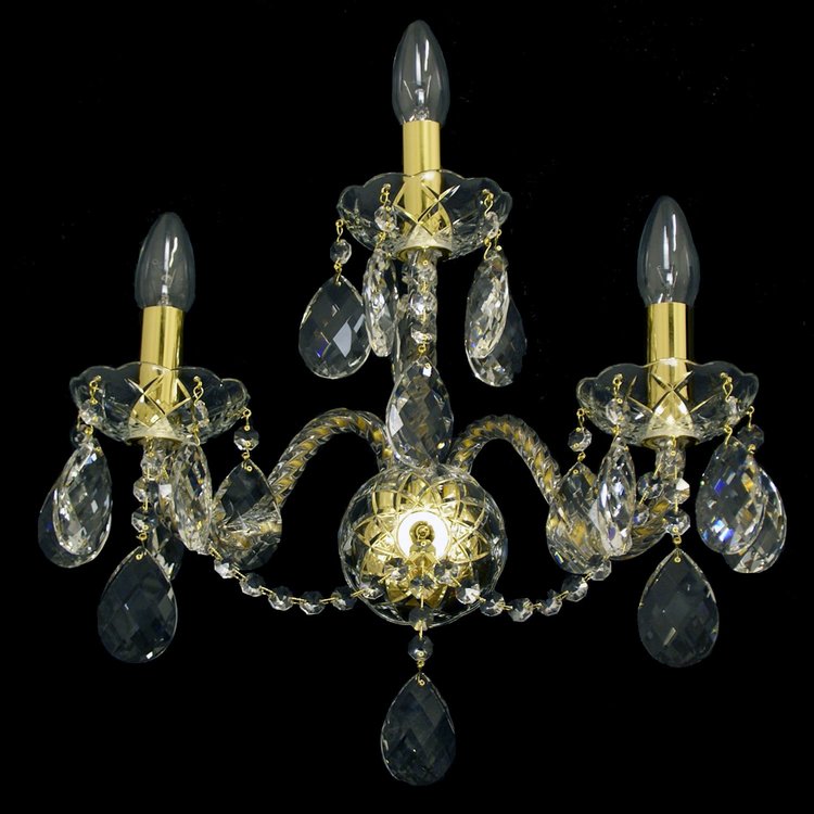Maniera 3 Crystal Glass Wall Lights (Gold/Silver) - Wranovsky - Luxury Lighting Boutique