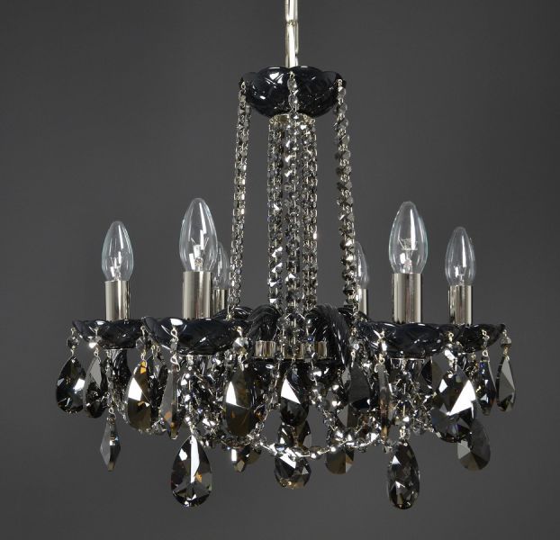 Maniera 6 Crystal Glass Chandelier (Gold/Silver) - Wranovsky - Luxury Lighting Boutique