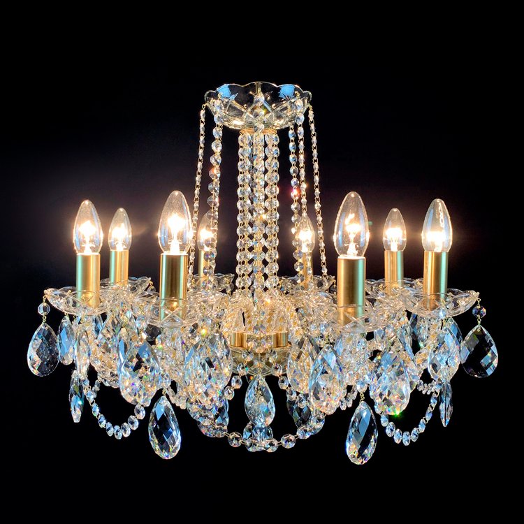 Maniera 8 Crystal Glass Chandelier (Gold/Silver) - Wranovsky - Luxury Lighting Boutique