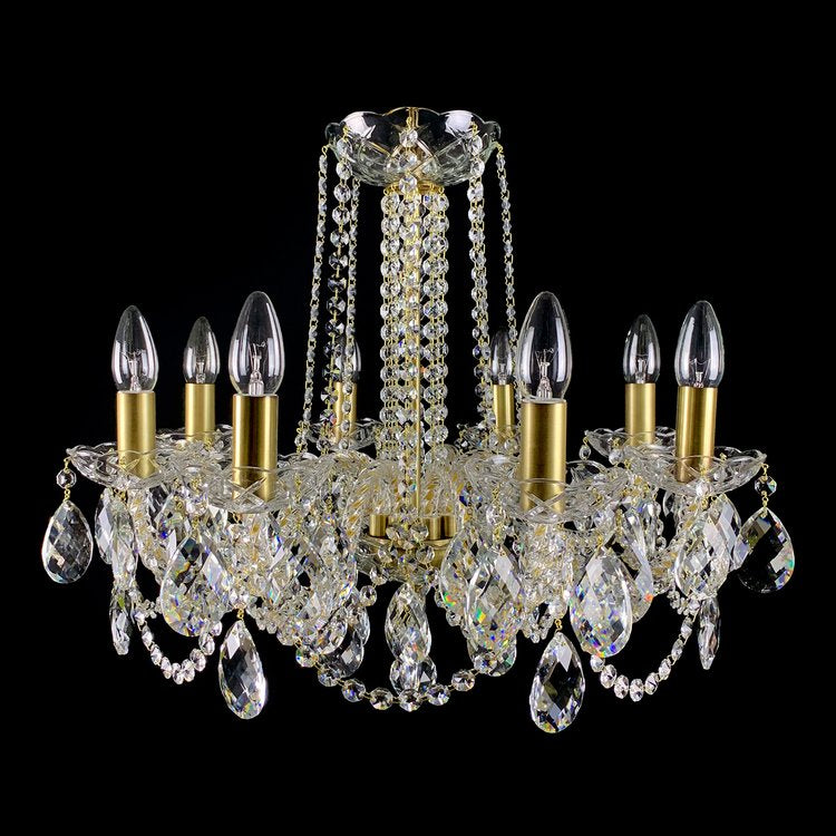 Maniera 8 Crystal Glass Chandelier (Gold/Silver) - Wranovsky - Luxury Lighting Boutique