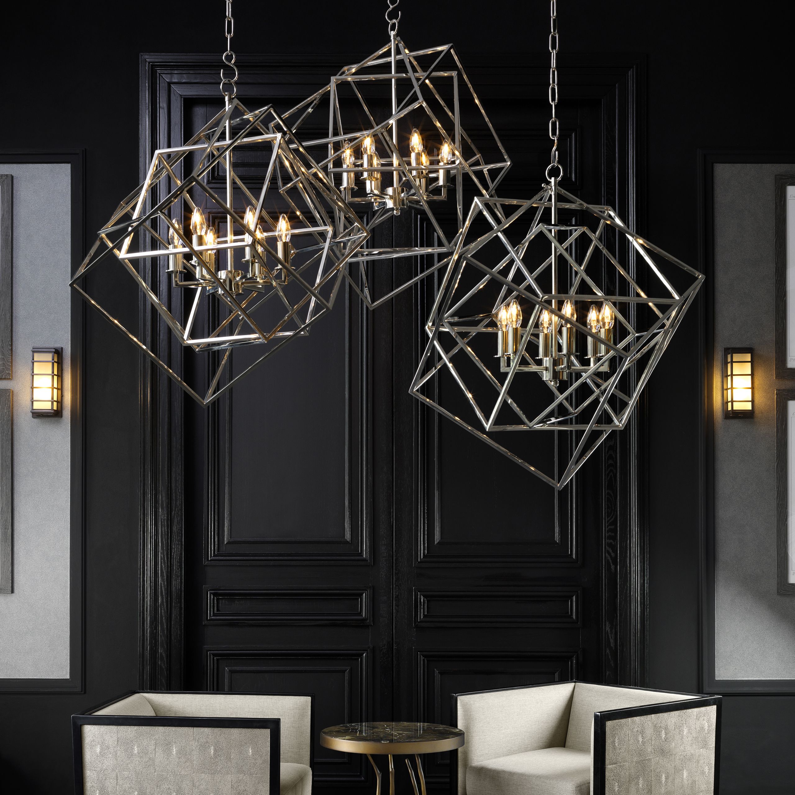 Matrix Lanterns - [Nickel] - Eichholtz - Luxury Lighting Boutique