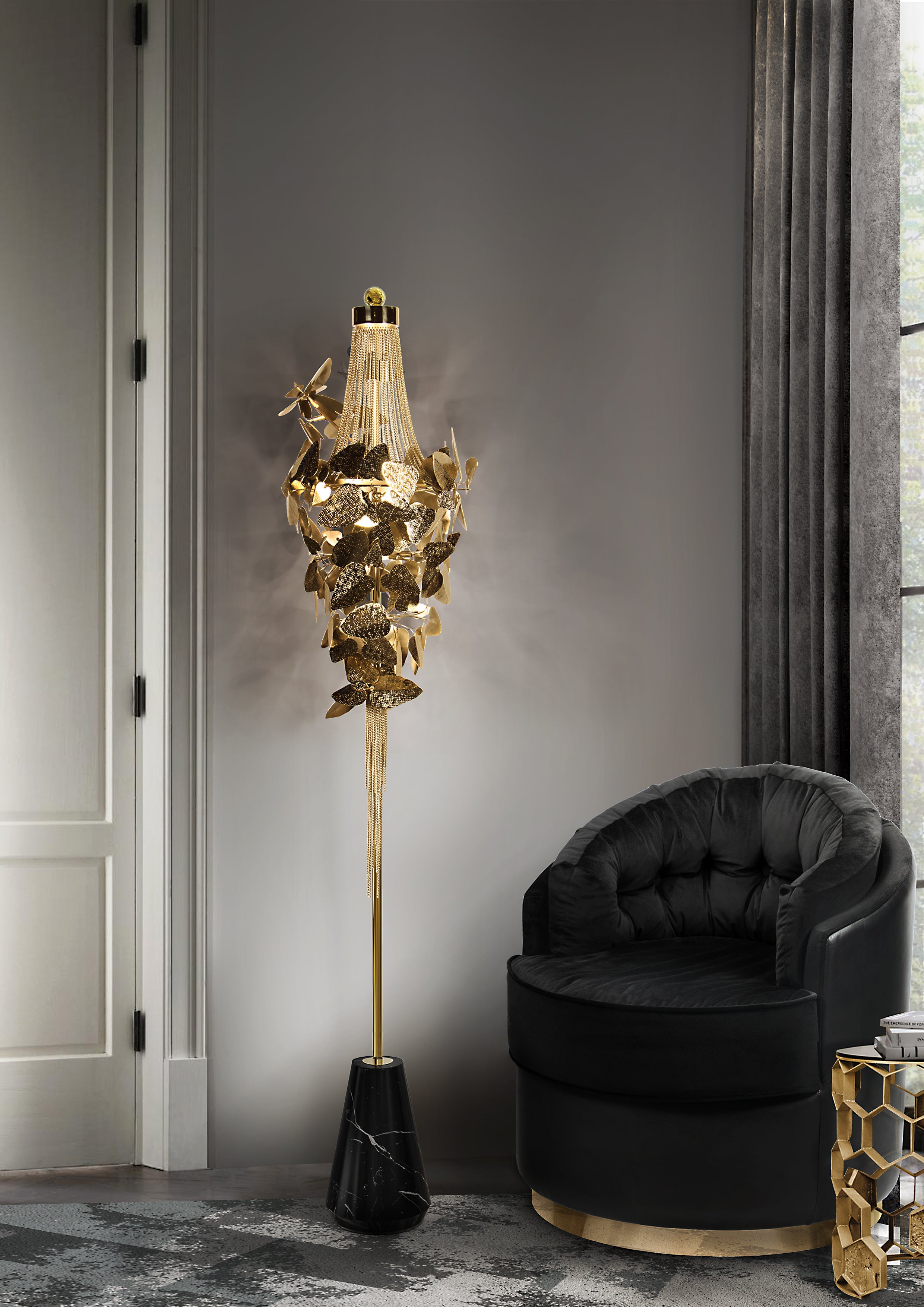 McQueen 8 Light Crystal Floor Lamp - Luxxu - Luxury Lighting Boutique