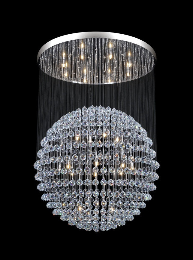 Modern 24 Light Crystal Sphere Chandelier - Glass LPS - Luxury Lighting Boutique