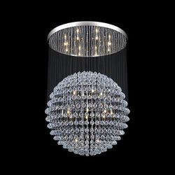 Modern 24 Light Crystal Sphere Chandelier - Glass LPS - Luxury Lighting Boutique