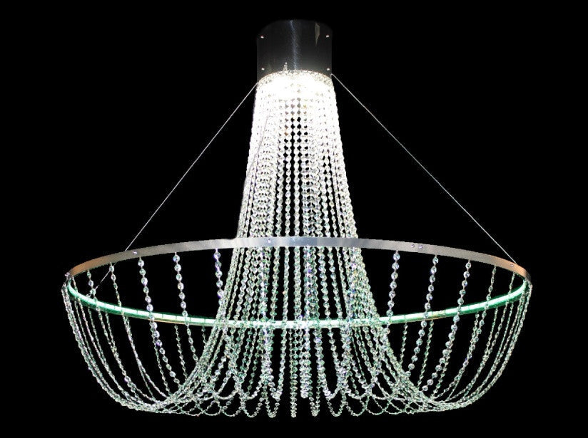 Modern RGB Crystal Basket Chandelier - Glass LPS - Luxury Lighting Boutique